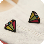 Package mail jewelry Korea tide fan show cute colorful Stud Earrings small fresh ear jewelry