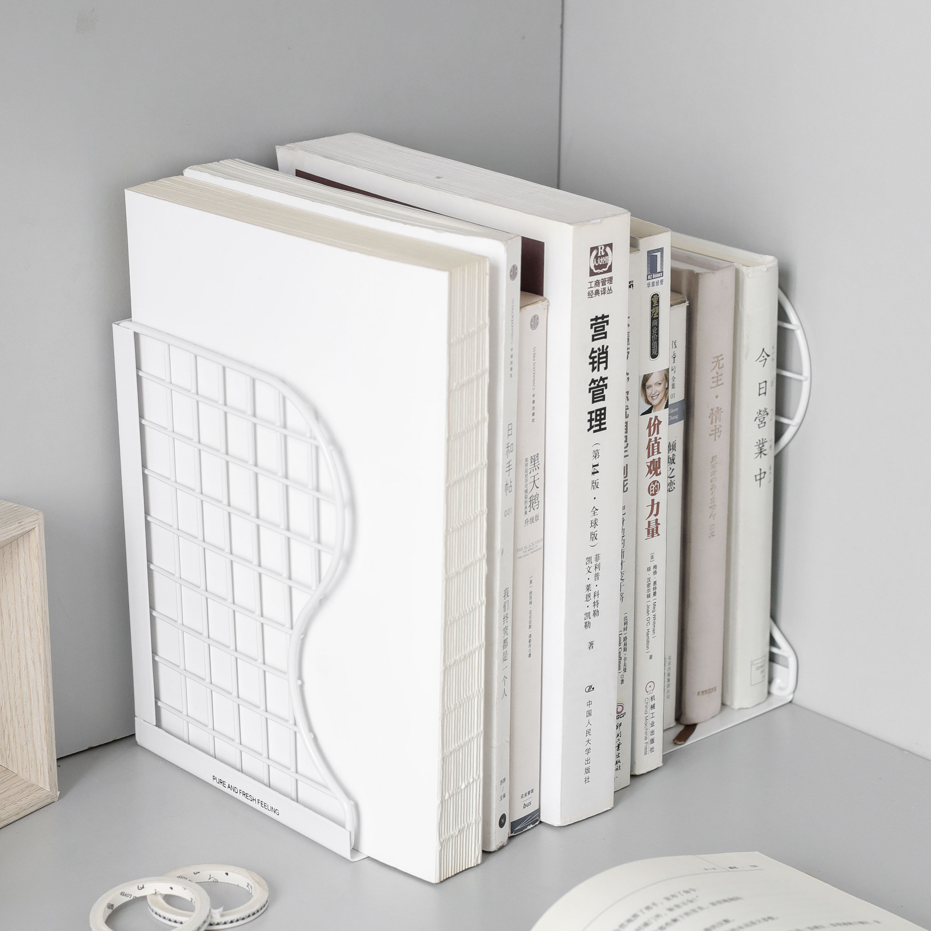 书立创意个性_创意ins风网状可伸缩书立 学生宿舍书籍整理收纳书夹