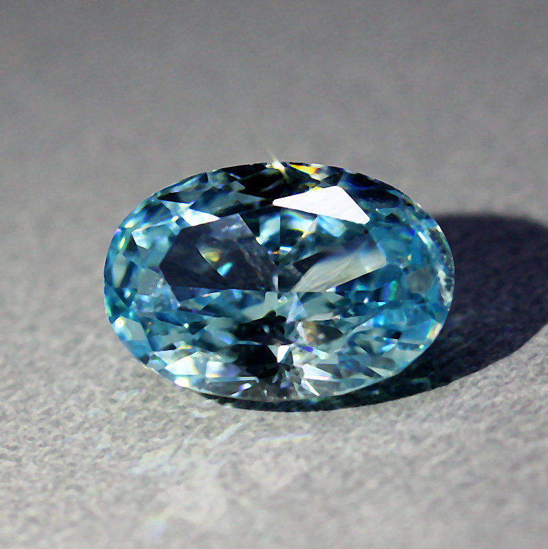 冰花切工椭圆形海蓝宝裸石巴西彩宝戒指面吊坠镶嵌浅蓝色宝石戒面