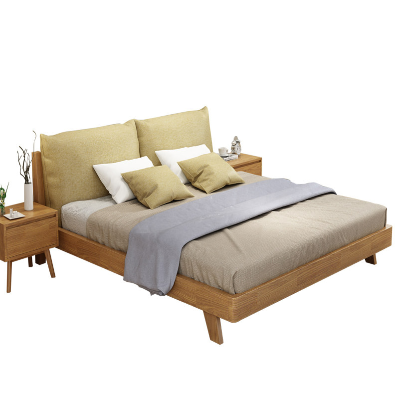 2橡木单人主卧室家用欧式双人床