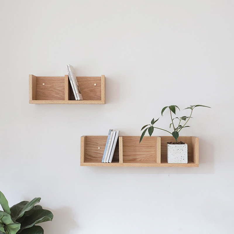 北欧实木壁挂置物架墙壁书架墙上书柜装饰客厅挂墙隔板创意格子