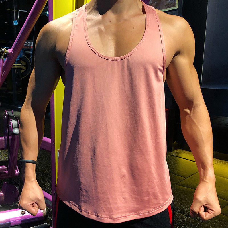夏健身肌肉男训练宽松速干透气背心跑步撸铁无袖上衣弹力工字背心