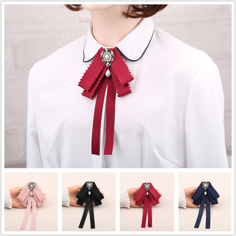 热销带蝴蝶结的女衬衣学生_带领结衬衫女韩版学院风英伦风学生校服