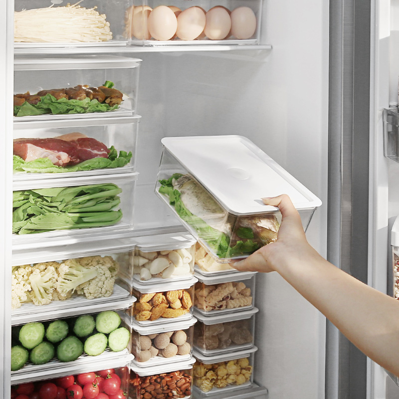不二宅品冰箱收纳盒保鲜盒食品级冷冻蔬菜冷藏储物密封厨房整理盒