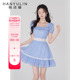 韩语琳茶歇法式连衣裙女夏季显瘦短裙2024年新款裙子女小众设计感