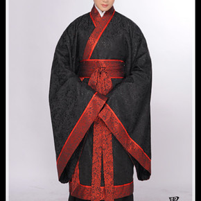 佛伦汉服*广袖短直裾单品无裙*《墨归》提花订制可换料(团购询价