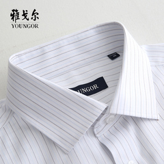 雅戈尔专柜正品男士纯棉纯白色衬衫长袖免烫商务衬衣YLDP10119BBA