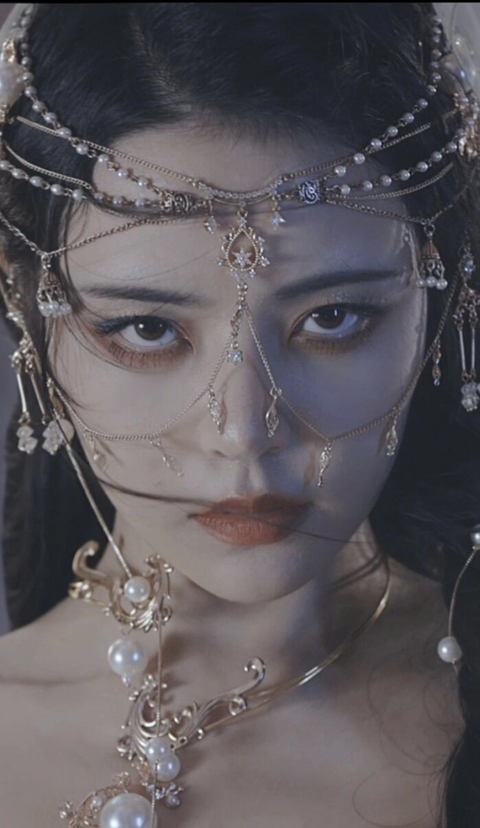 古风脸饰流苏额饰古装汉服面帘前额配饰异域风情公主民族风头饰