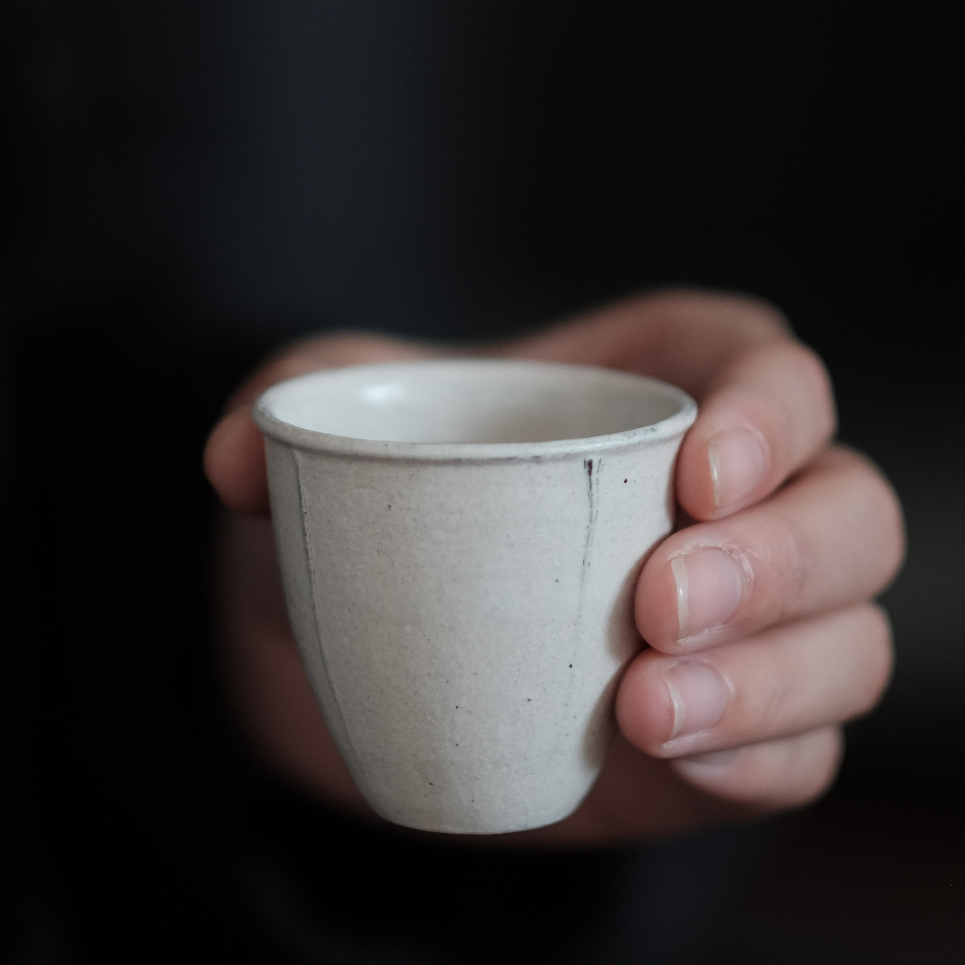 一延手作 化妆土茶杯品茗杯闻香杯粉引全手工拉坯陶瓷茶杯