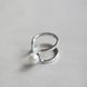 日韩高级感S925纯银时尚简约镂空双层珍珠开口戒指女个性创意指环