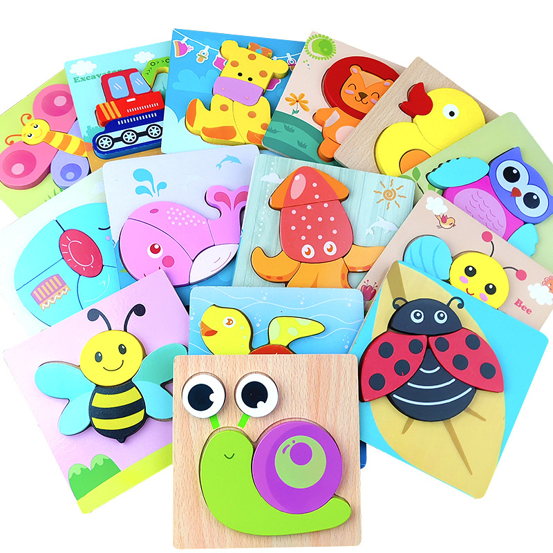 玩具动物立体拼图拼板加厚幼儿童宝宝木制益智玩具1-2-3岁JD|ruв категории игрушка/коляска/головоломка/блоки/модель, бусы/головоломка/в паре/демонтаж/бить игрушки, головоломка/деревоплита - от Buy2taobao.com для оказания профессиональной услуги покупки агента Taobao
