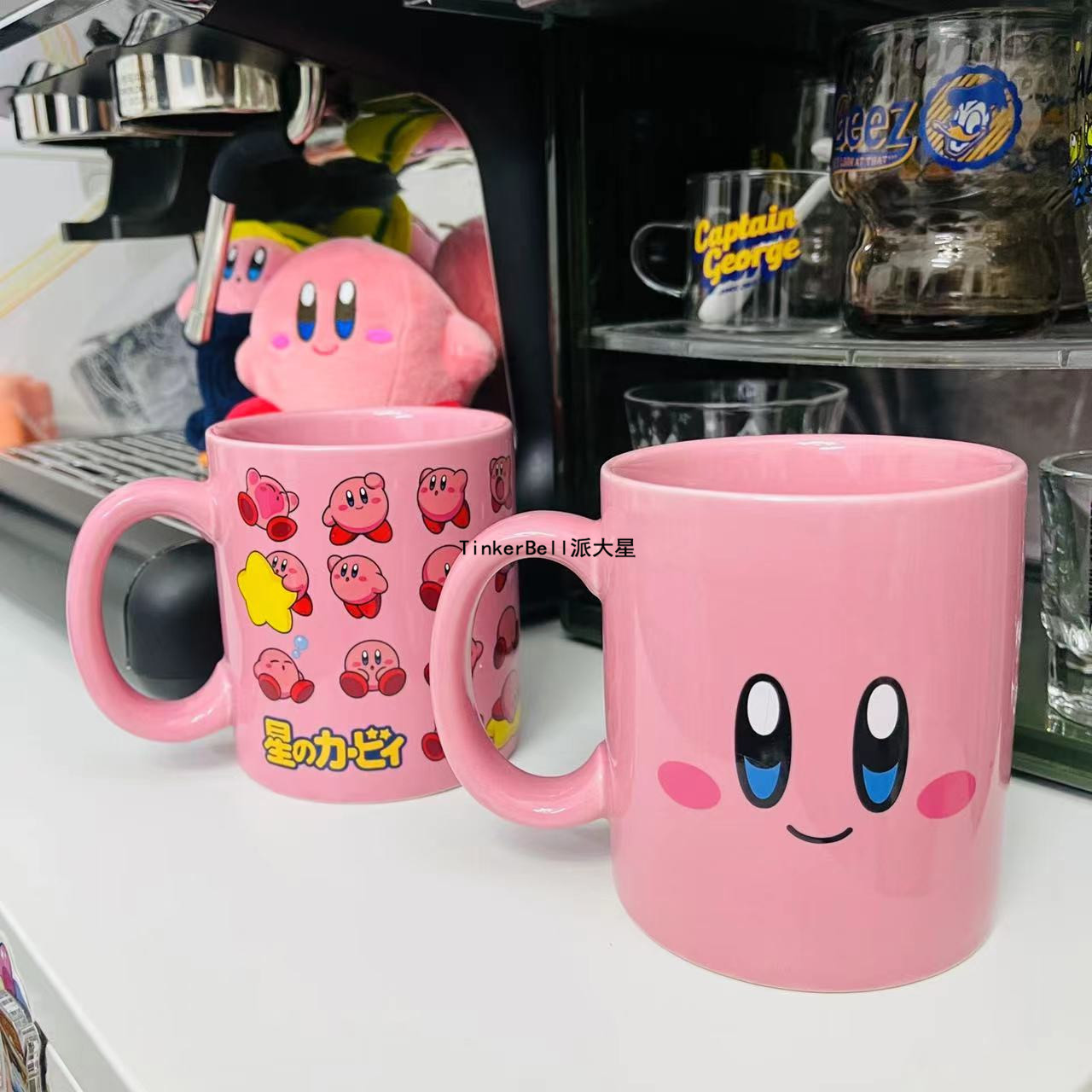 粉色星之卡比 任天堂 可爱卡通陶瓷餐具大号马克杯咖啡杯水杯