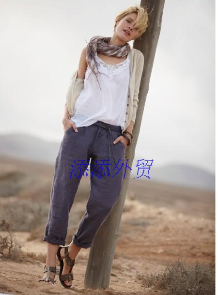 潮款 法国单 亚麻小脚裤 K075 新色在类目 女装/女士精品, 裤子, 休闲裤中 - 来自Buy2taobao.com提供专业的淘宝代购服务