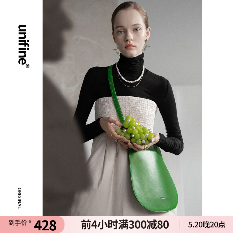 unifine春季女包头层牛皮真皮