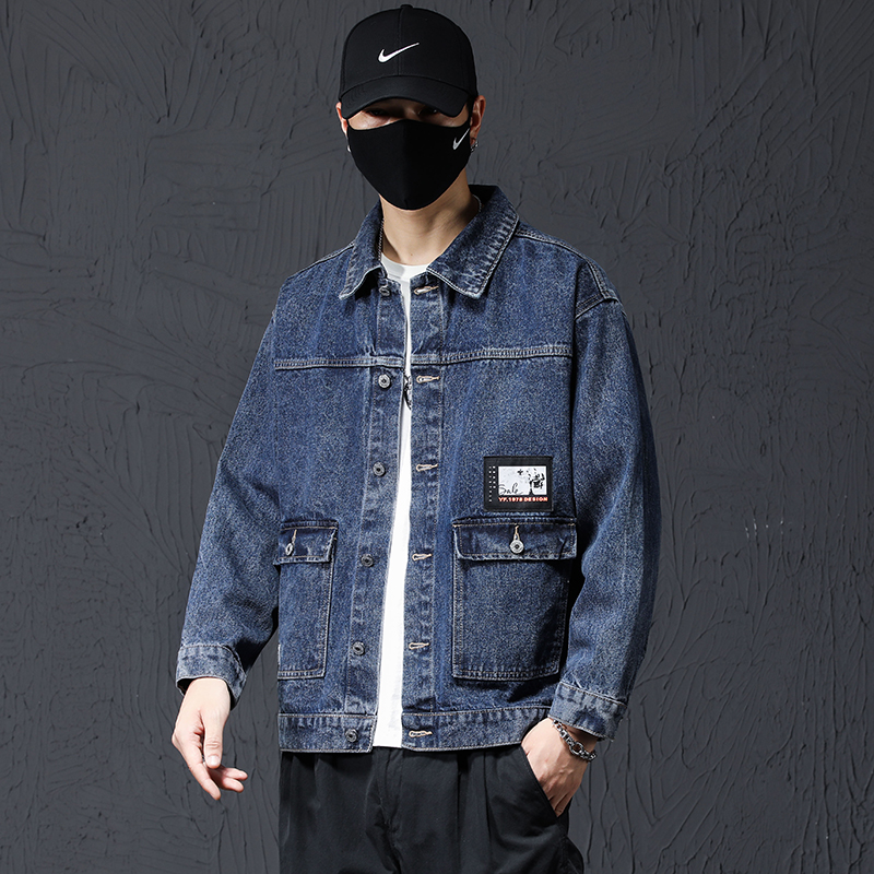天猫春秋新款牛仔男原宿风韩版潮流夹克