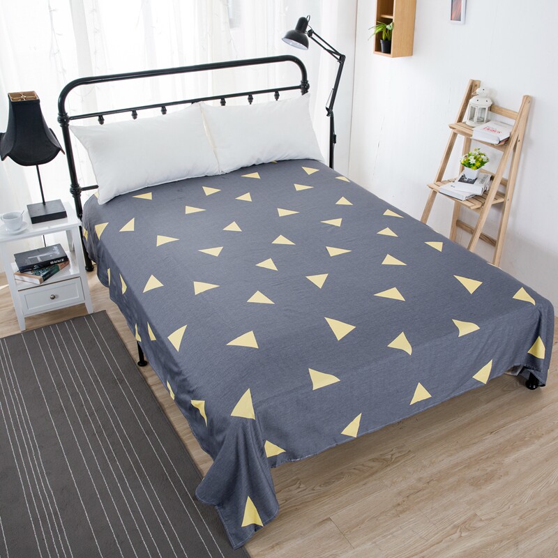 老粗布床单格子单件儿童单人学生宿舍床单夏季条纹1.5/1.8m2.0米