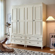 美式实木衣柜小户型两门储物收纳柜白色现代简约家用卧室分层衣橱