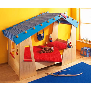 德国haba原装进口儿童家具实木桦木男孩单人床2764汤姆小屋正品