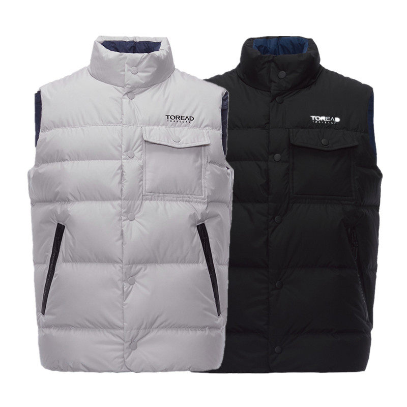 探路者羽绒马甲 20秋冬户外男式保暖防风防水羽绒背心tafh91729