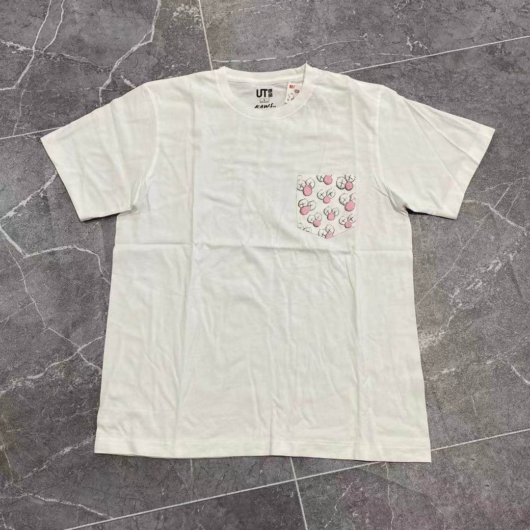 白色 uniqlo 优衣库 联名 kaws  口袋  短袖 t恤 tee
