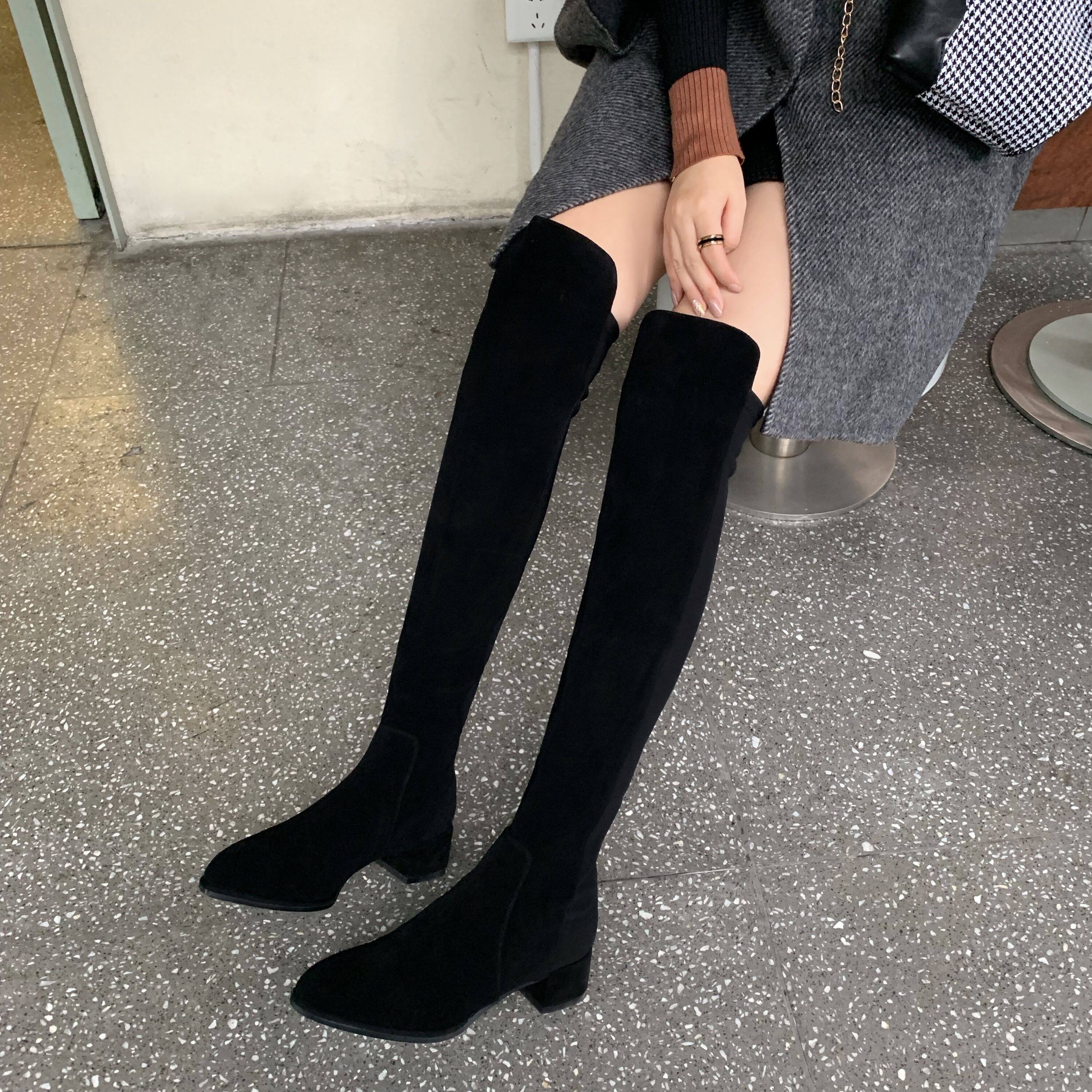 特价女靴过膝长靴 中跟