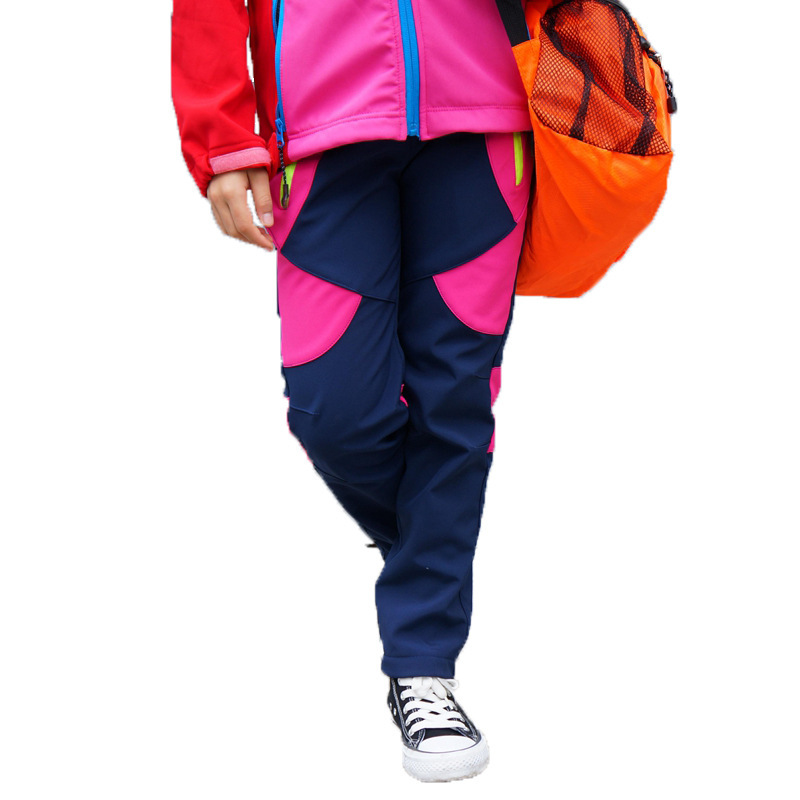 新款PETUTWO/芃图途软壳运动户外登山冲锋裤男女童滑雪裤儿童涤纶