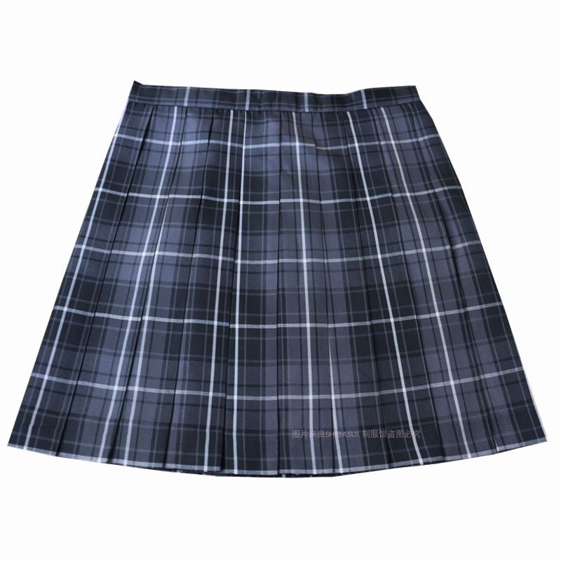 梦jk正统烟灰制服裙格纹百褶裙甜美日系校供制服裙暗黑学院风格裙