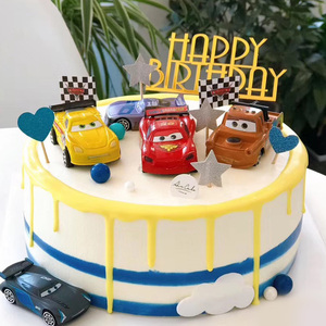 生日蛋糕车车创意图片