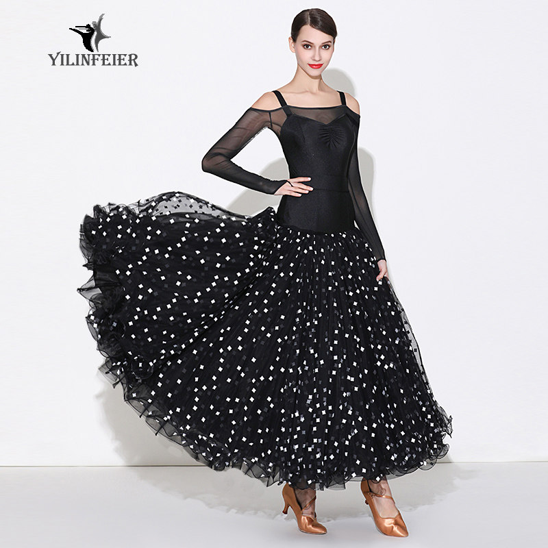 摩登舞裙新款国标舞比赛连衣裙