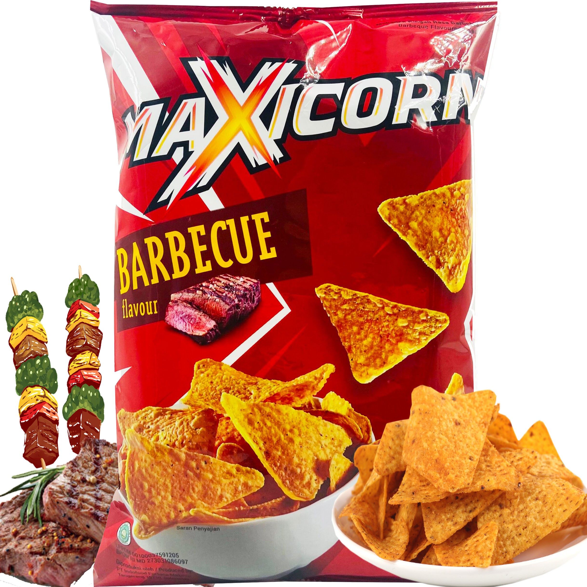 新品特价 印尼进口 奶酪味烧烤味玉米片150g办玉米脆片膨化零食