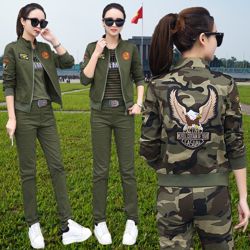 迷彩服套装女三件套