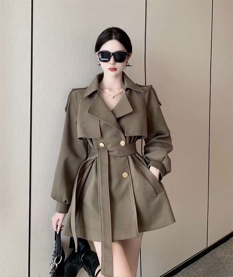 风衣女2021年新款冬季短款