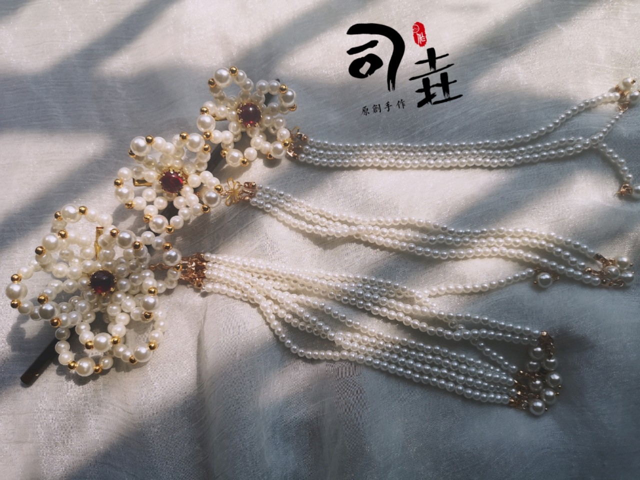 特价发簪 百搭_原创唐风敦煌百搭珍珠花坦领明制步摇流苏古筝乐曲演出