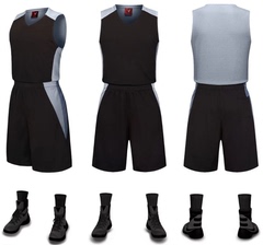 透气正品光板篮球服套装男夏季篮球衣定制篮球训练组队比赛服黑色