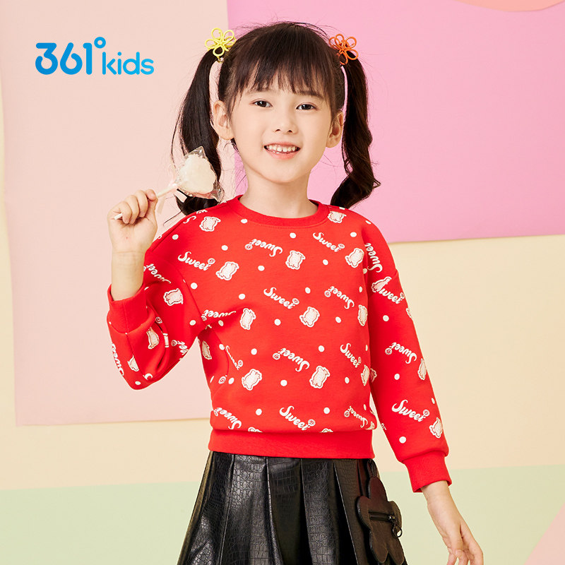 361童装女童套头卫衣2022年春季新年款中小童儿童印花长袖卫衣女