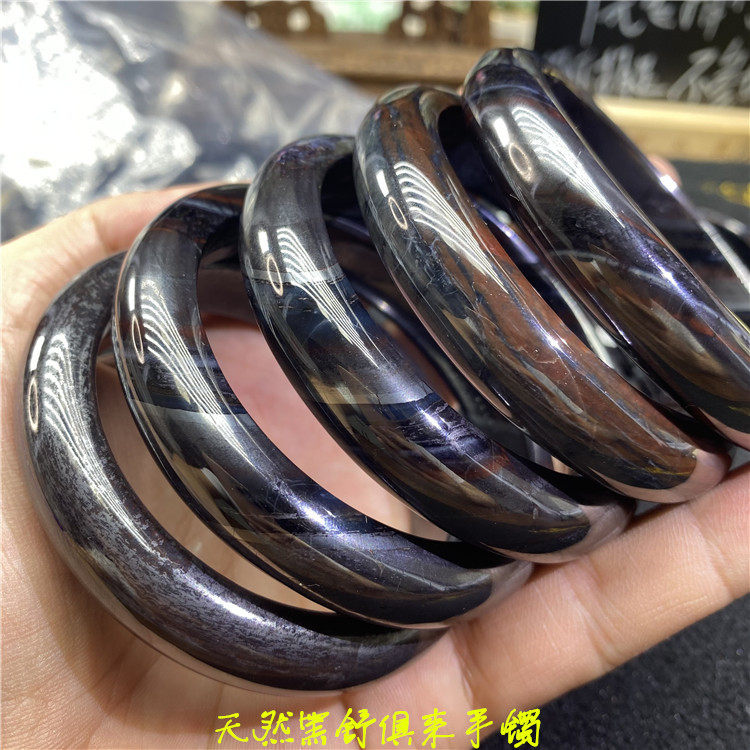 天然黑舒俱来手镯苏纪石女款水晶镯子花舒俱来懂货的亲们随便比价