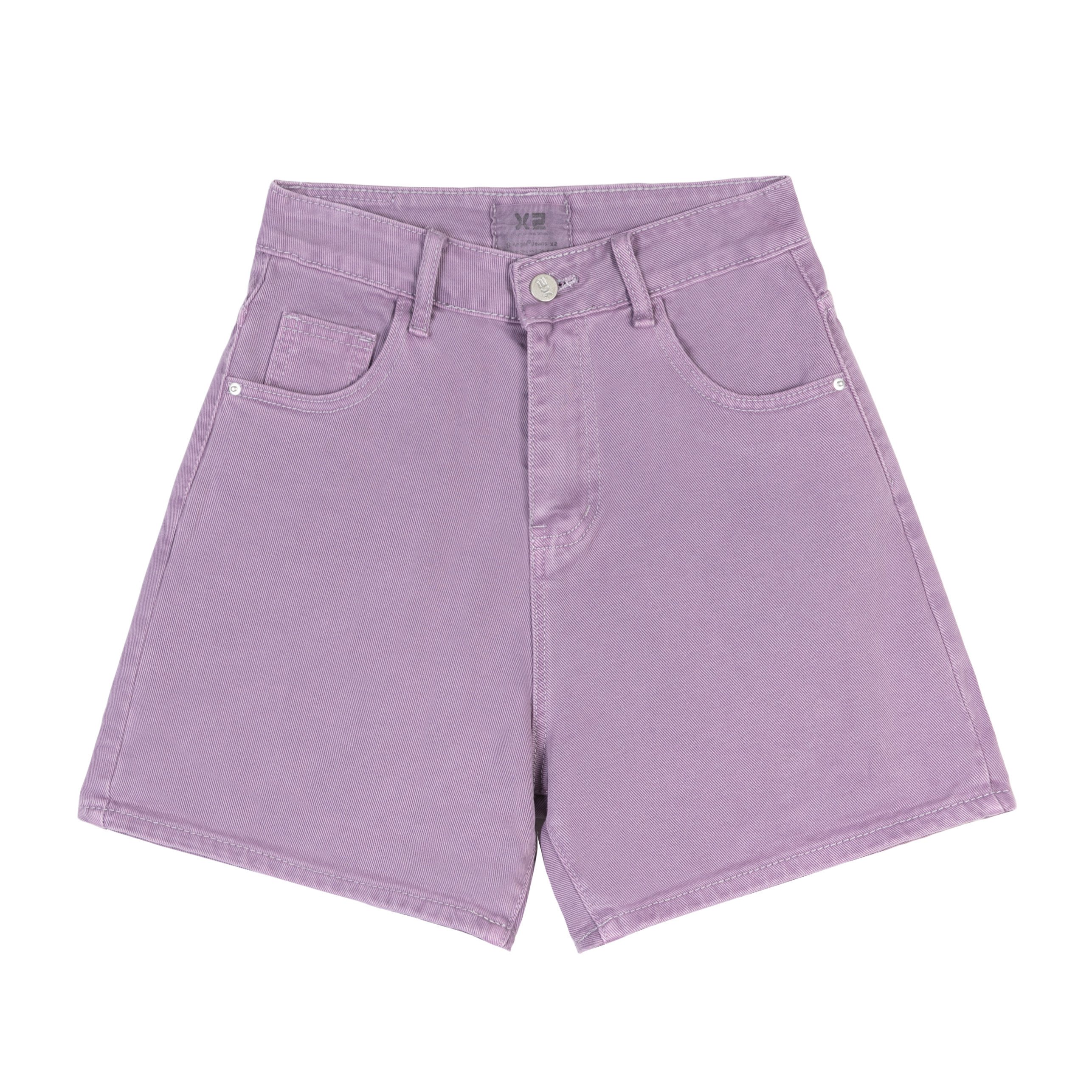 紫色牛仔短裤女a字阔腿裤夏新款韩版高腰宽松显瘦卷边热裤送腰带