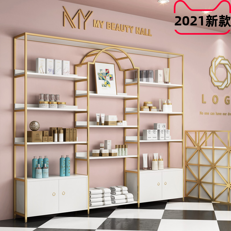 轻奢化妆品展示架美容院产品展示柜货架美甲店陈列架鞋包置物架已售