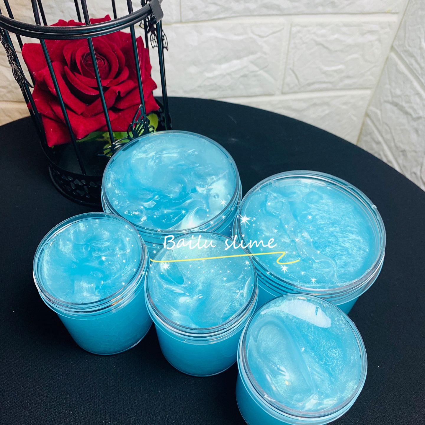 蓝涩 高浓液态玻璃起泡胶 颜值没错惹 成品slime白露解压玩具包邮