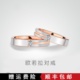 小众设计莫桑石戒指情侣戒指男女士玫瑰金对戒送七夕女友刻字男戒