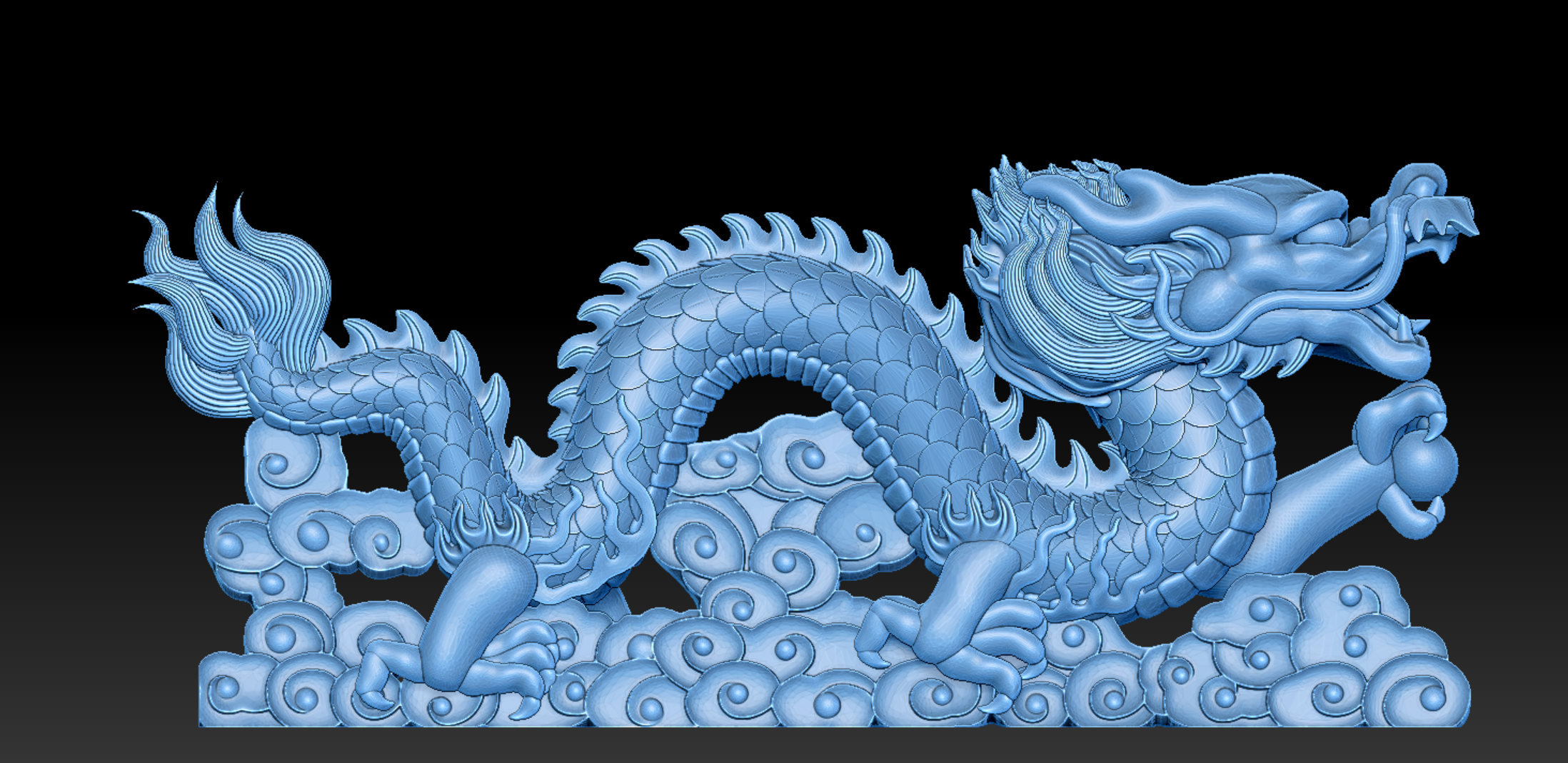 圆雕图 三维立体图 stl 格式   云龙 摆件