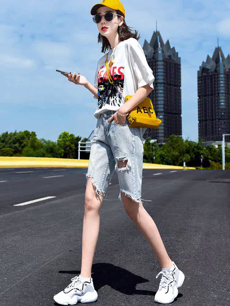 哈伦裤欧洲站老爹裤中大童孕妇黄色泫雅搭配格子显瘦显高短款胖mm|ruв категории Женская одежда, джинсы - от Buy2taobao.com для оказания профессиональной услуги покупки агента Taobao