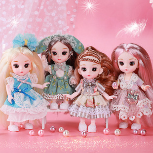 6个套装芭比洋娃娃玩具大礼盒迷你小号公主儿童 女孩礼物仿真换装