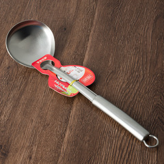 优质无磁砂光勺加厚长柄高档磨砂不锈钢圆形汤勺家用火锅厨房勺子