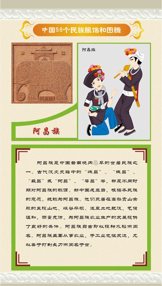 海报印制展板写真中国56个少数民族服饰图腾简介写真