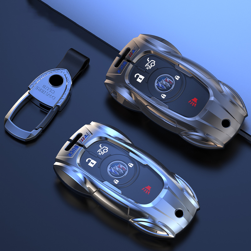 适用22新款别克昂科旗君威君越昂科拉gx车钥匙套金属遥控壳全包扣