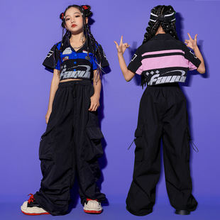 女童爵士舞JAZZ服装炫丽日系街舞演出服套装hiphop走秀舞台模特潮