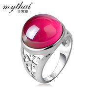 Thai ladies hand-cut ruby ring 925 Silver jewelry, vintage jewelry fashion new