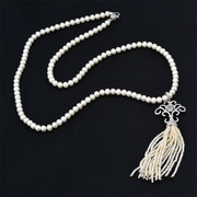Thai new natural Korean fashion Pearl multi-layer necklace sweater chain long big dinner party jewelry