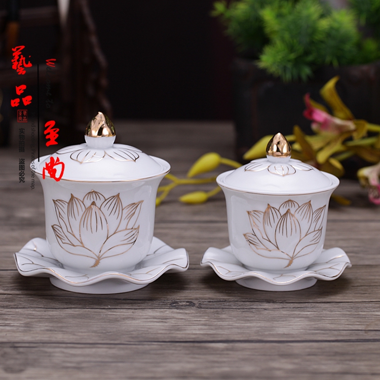 water supply Lotus Water Cup Mammon Guanyin Buddha make offerings to Buddha To worship Buddha great mercy St. cups ceramics Decorationin the Home accessories , Decoration category - from Buy2taobao.com to provide professional Taobao agent buy service